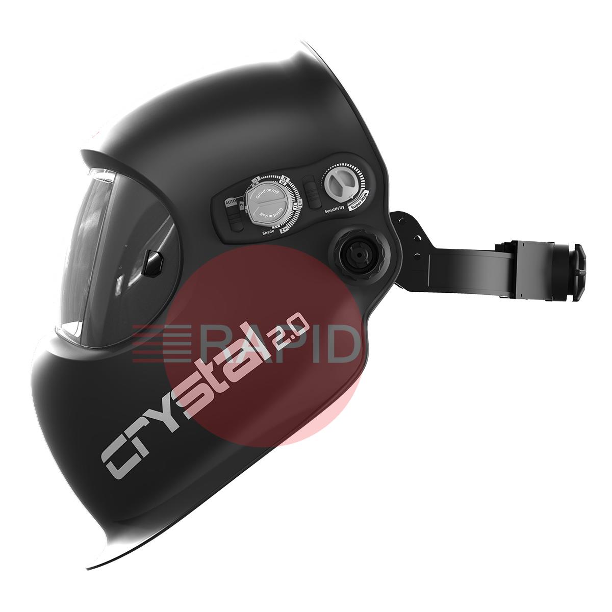 1006.901  Optrel Crystal 2.0 Black Auto Darkening Welding Helmet, Shade 4 - 12